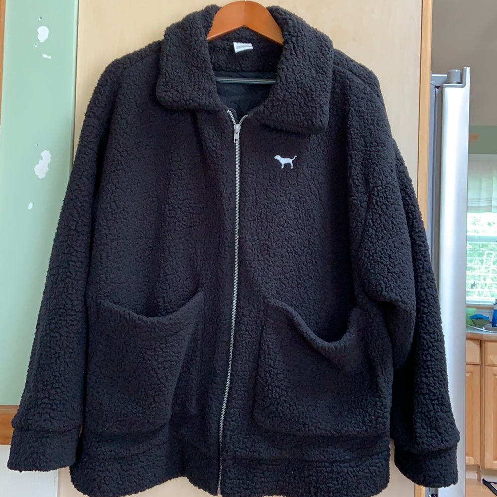 Pink Sherpa zip up jacket